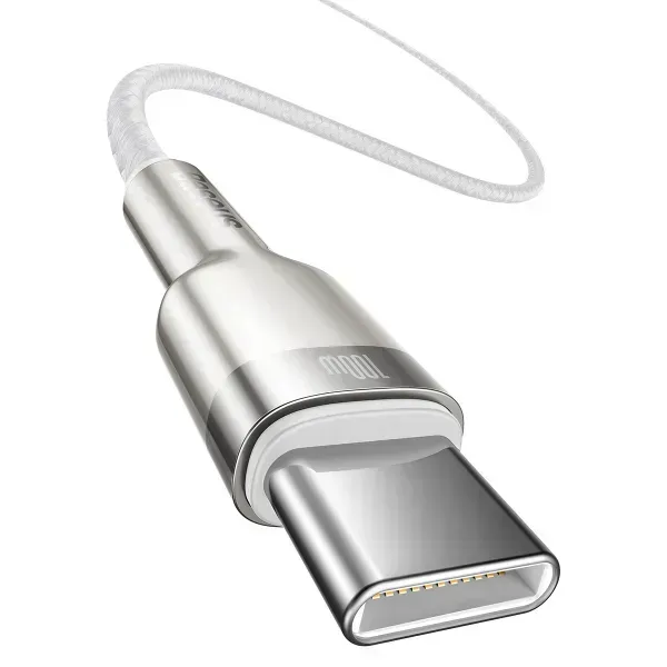 Кабель Baseus Cafule metal type-c to type-c 100w 2m. white 2100000083800 фото