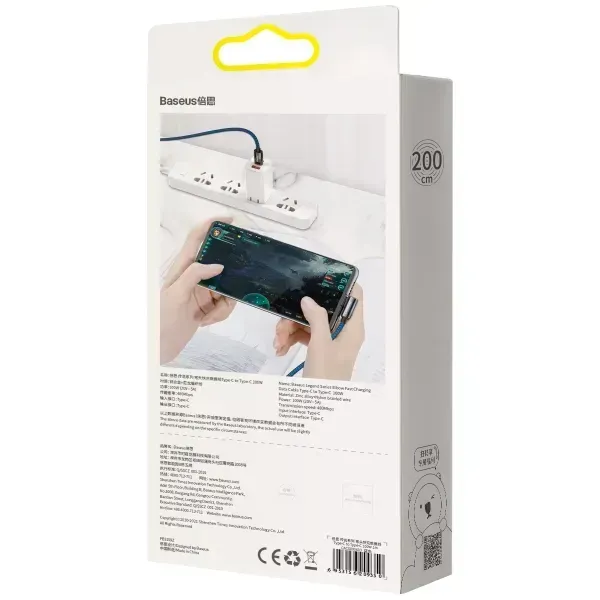Кабель Baseus legend series elbow type-c to type-c 2m. 2100000083329 фото