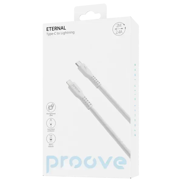 Кабель Proove Eternal Type-C to Lightning 27W (2m) (white) 2100000175833 фото
